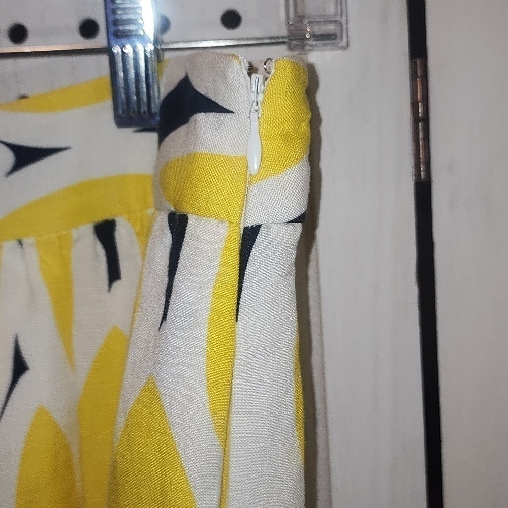 Kaari Blue Size 6 Linen Blend Yellow Blue New - Picture 3 of 6